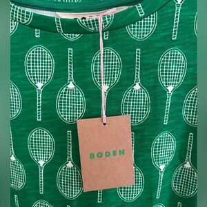 Boden Green Tennis Print Dress NWT
